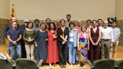 Foto de grup dels premiats amb la Societat Catalana de Matemàtiques a l’IEC